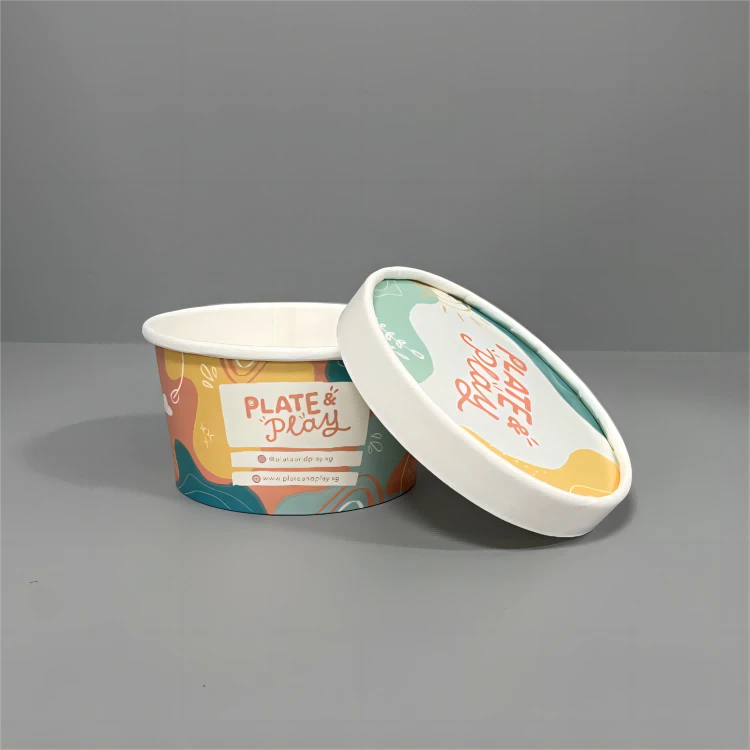 custom printing ice cream bowl with lid