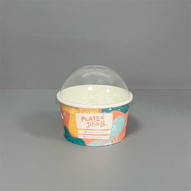 ice cream paper bowl with dome lid