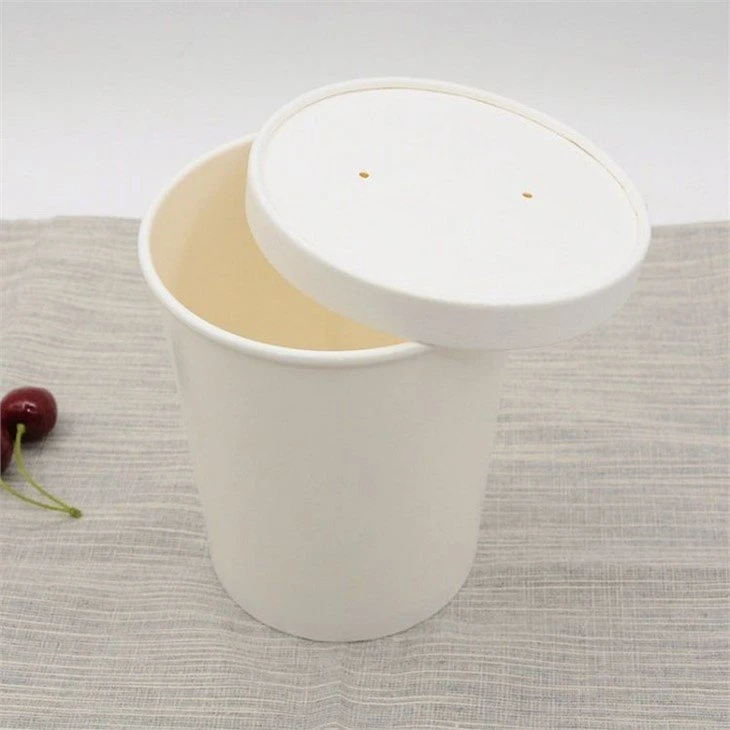 white soup paper bowls with paper lids(001)